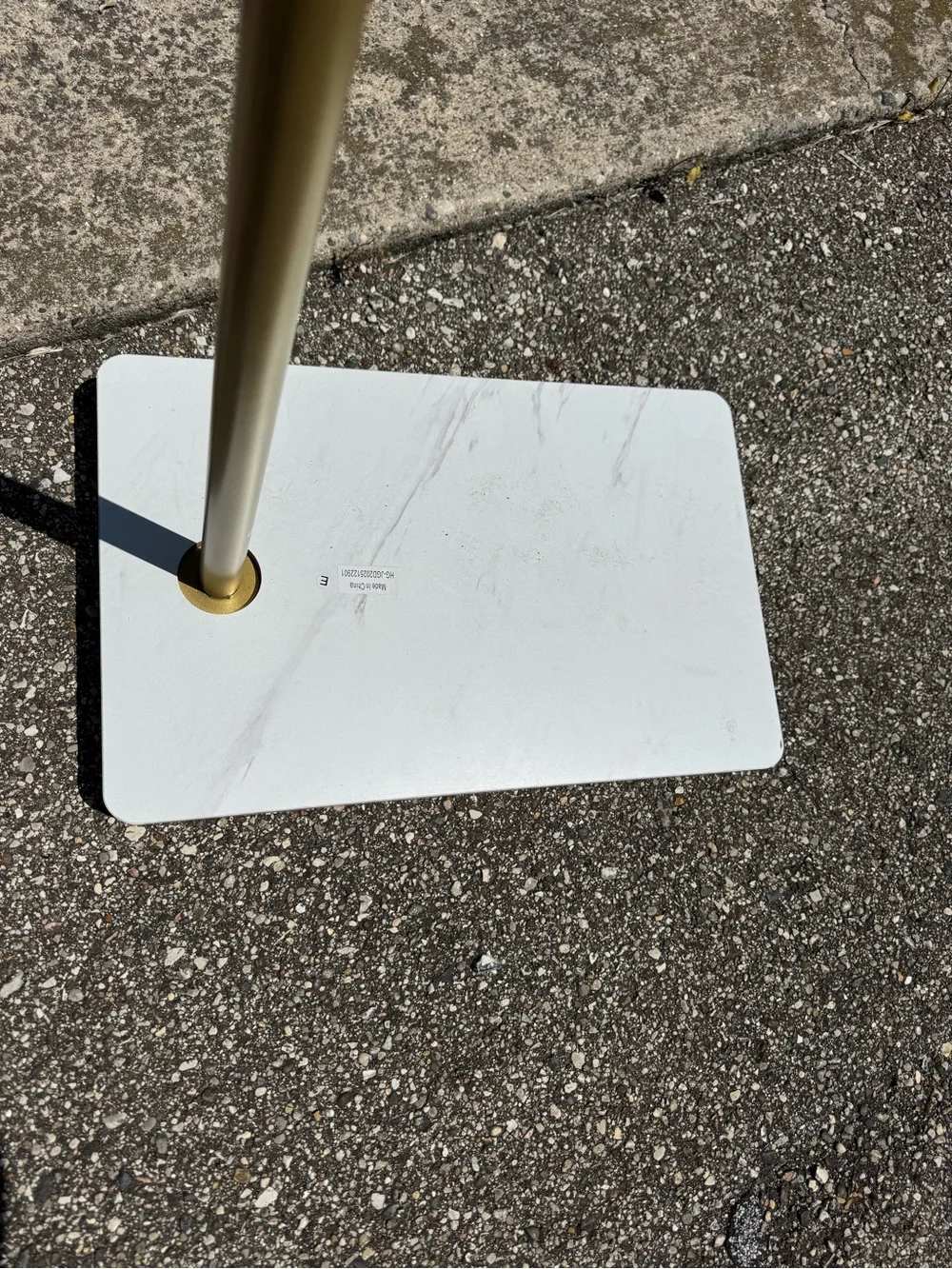Minimalist Gold Floor Coat Rack with White Marble Base